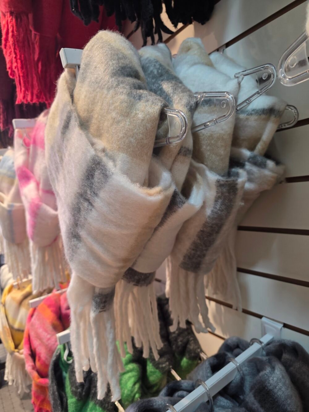 BUFANDA COMBINADA - BEIGE/GRIS