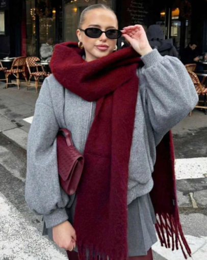 BUFANDA LISA - BORDO