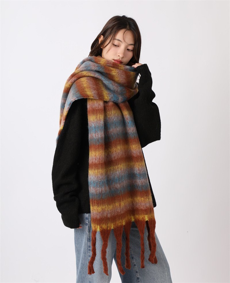 BUFANDA COMBINADA - TERRACOTA