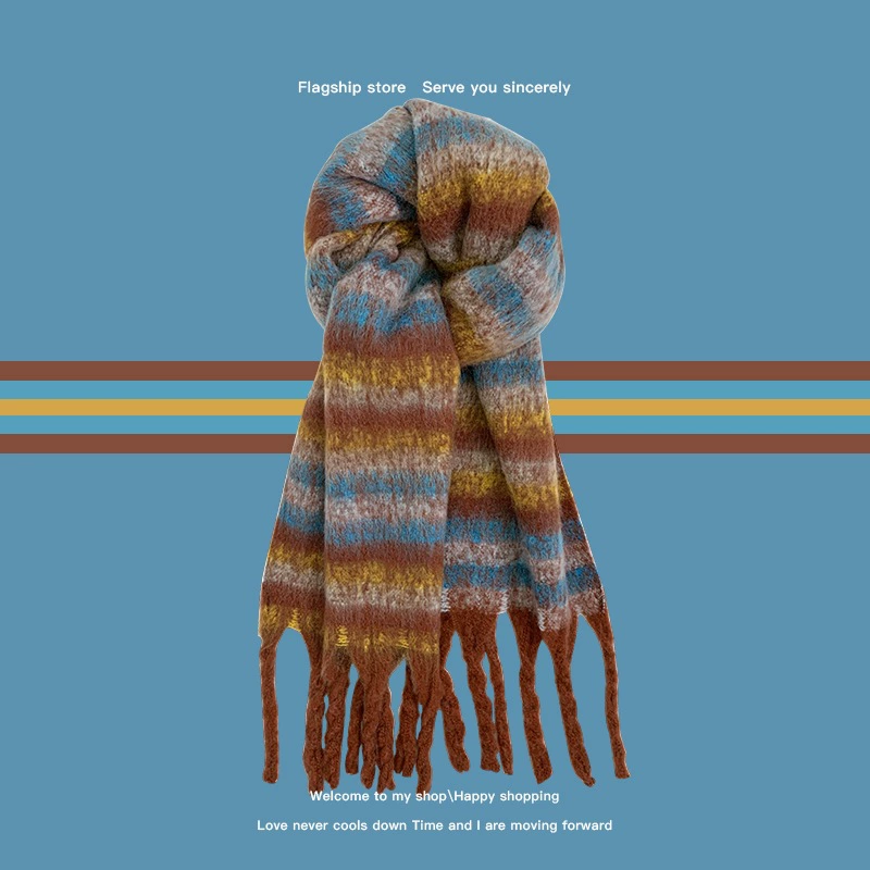 BUFANDA COMBINADA - TERRACOTA