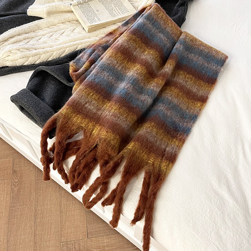 BUFANDA COMBINADA - TERRACOTA